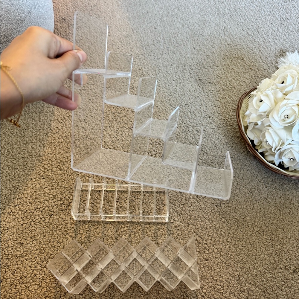 3 piece Clear Acrylic Display Stand
For display and organizer